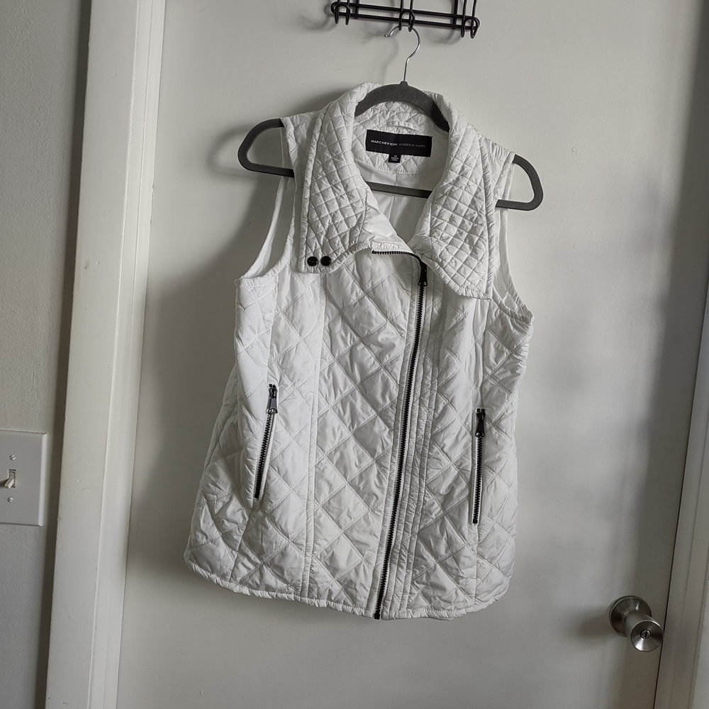 Marc New York White Quilted Vest